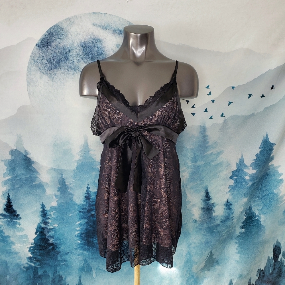 Shirley of Hollywood Black Lace Babydoll Size XXL